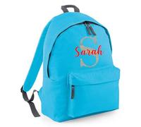 Personalised Kids Backpack for Back to School - Custom Rucksack with Monogrammed Initial & Name Surf Blue 12L Bag - Ideal Girls or Boys Backpack Nursery and Primary School Children Personalised Bag