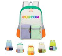 Personalised Kids Backpack School Custom Children's with photo Name Personalised Backpacks for Boys Girls a Back-To-School Birthdays Gift，White