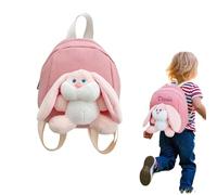 Personalised Kids Backpack with Name Embroidery, Customized Children's Cartoon Bunny Backpack, Backpack for Kindergarten &Primary School (Pink)