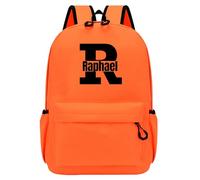 Personalised Kids Backpacks, Custom Children's Backpack with Initial & Name, Child Backpack for Boys & Girls, School Bags Kindergarten & Primary, Kids Rucksack for Back To School Travel (Orange)