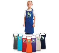 Personalised Kids Baking Apron for Boys with Dinosaur Design - Customisable Children's Cooking Apron Age 2-7 - Gift Idea - Blue