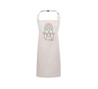 Personalised Kids Baking Apron for Girls Rainbow Design, Customisable Children's Cooking Apron Age 2-7, White - Perfect for Little Chefs