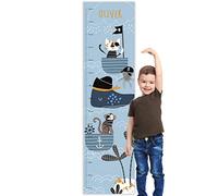 Personalised Kids Height Charts (Pirate Cat and Monkey)