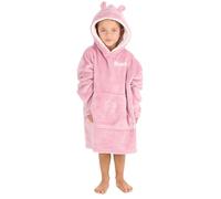 Personalised Kids Hoodie Bear Ear Oversized Blanket Hoody Soft Warm Sweatshirt (Dusky Pink Bear Ear Hoodie, 2-3 Years)