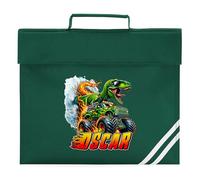Personalised Kids Monster Truck Book Bag Boys Dinosaur Reading Folder for Primary Reception Infants Back to School Gift, One Size, Bottle