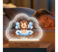 Personalised Kids' Night Light LED Sleep Companion Lights Sleep Aiding Night Light Name Customizable Nursery Bedside Lamp Cartoon Decorative Table Lamps Christmas Birthday Gift for Ages 1-10 Children