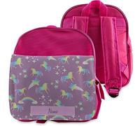 Personalised Kids Pink Backpack with Unicorn Design, Customise with Any Name, Kids Rucksack Backpack with Adjustable Straps, Junior Toddler School Sports Lunch Bag
