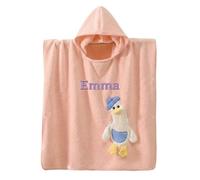 Personalised Kids Poncho Towel with Name Embroidery, Hooded Towels for Kids, Baby Towel Poncho Soft Fleece Absorbent for Boy Girl, Newborn Baby Gifts, 28''X28'' (Pink)