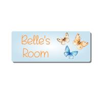 Personalised Kids Room Door Plaque - Cute Butterfly
