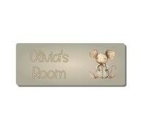 Personalised Kids Room Door Plaque - Cute Mouse