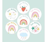 Personalised Kids Stickers - Chasing Rainbows - Pack of 70. Adhesive Labels, Kids Party Stickers, Party Stickers, Kids Reward Stickers, Stickers for School
