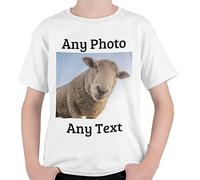 Personalised Kids T Shirt - 3-4 Months - 12-14 Months - Add Your Photo and Text - Same Day Free Dispatch - 100% Soft Cotton White