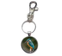 Personalised Kingfisher Spring Hook Keyring Gift Birthday R168