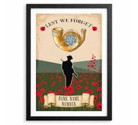 Personalised King's Own Yorkshire Light Infantry Print Military Regiment Army Veteran Gift A3 Framed Custom Rank Name Number Remembrance Gift VPV28