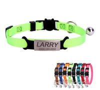 Personalised Kitten Cat Collar with Safe Breakaway Quick Release Buckle Bell ID Tag Custom Name and Phone Number for Boy Girl Cats