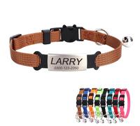 Personalised Kitten Cat Collar with Safe Breakaway Quick Release Buckle Bell ID Tag Custom Name and Phone Number for Boy Girl Cats