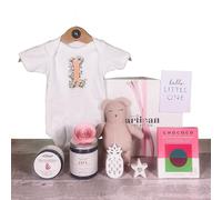 Personalised Knitted Bear Baby Gift Hamper | Vegan Eco Pink