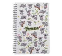 Personalised Koala Animal Pattern, Back to School Gift, Gift For Kids, A5 Notebook, Personal Diary, Blank Diary.