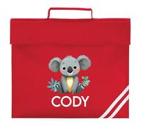 Personalised Koala Bear Book Bag for Kids Australian Return to School Nursery Boys Girls Bag, One Size, Red