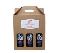 Personalised Kraft Beer Box Carrier & 3 Bottles of Beer Gift Set For Men, Dad, Son & Grandad For Christmas (Father Christmas Label, Doom Bar Amber Ale)