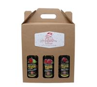 Personalised Kraft Cider Box Carrier & 3 Bottles of Cider Gift Set For Men, Dad, Son & Grandad (Kopparberg Cider Mixed, Father Christmas Label)