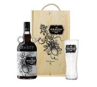 Personalised Kraken Black Spiced Rum Gift Set with Kraken Glass 70cl 40% ABV - Dark Spiced Rum Gift for Men Women Birthday Fathers Day UK