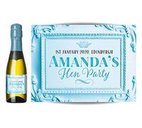Personalised Label for Mini Champagne or Mini Wine Bottles (Baby Blue) - Anniversary, Wedding, Engagement, Hen Party, Birthday, Congratulations or Any Occasion You Like