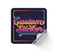 Personalised Labels Stickers Custom Company Logo Decal Circle or Square with Gloss Finish & Various Sizes 30mm 40mm 50mm 60mm Waterproof Reward Personalized Sticker Label (Square, 40mm)
