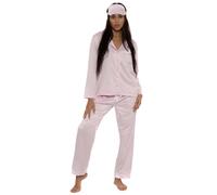 Personalised Ladies Satin Pyjamas Pj Nightwear Set Long Sleeve Womens Sleepwear[Pink,8-10]