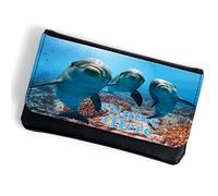 Personalised Ladies Tobacco Pouch Dolphin Rolling Cigarette Baccy Case Wallet Pretty Cute Smoking Gift KS01