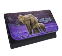 Personalised Ladies Tobacco Pouch Elephant Rolling Cigarette Baccy Case Wallet Pretty Cute Safari Smoking Gift SH079