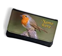 Personalised Ladies Tobacco Pouch Robin Rolling Cigarette Baccy Case Wallet Pretty British Bird Smoking Gift SH212