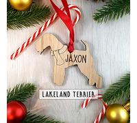 Personalised Lakeland Terrier Wooden Dog Decoration - Sustainable Oak Tree Bauble