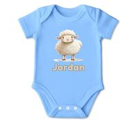 Personalised Lamb Baby Bodysuit - Soft Cotton Short-Sleeve Infant Vest with Name Printed Cute Sheep Design Keepsake for Newborns and Proud Parents - Girls