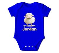 Personalised Lamb Baby Bodysuit - Soft Cotton Short-Sleeve Infant Vest with Name Printed Cute Sheep Design Keepsake for Newborns and Proud Parents - Boys