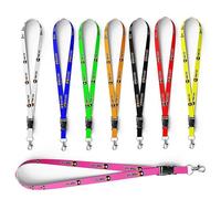 Personalised Lanyards for Neck with Card Holder - Custom Christmas Lanyards, Visitor Lanyards, Ideal for ID Cards and Pin Badges (Pink)
