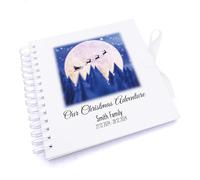 Personalised Lapland Holiday Memory Scrapbook Journal Photo Albums (Santa Driving his sleigh, A4 Portrait)