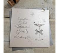 Personalised Large Card Retirement Coupe Glass