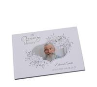 Personalised Large Condolance Book for Male Memorial & Remembrance with Photo