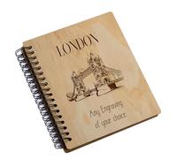 Personalised Large Engraved Wooden Photo Album London Holiday