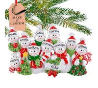 Personalised Large Family of 10 Ornament 2025 - Fast & Free 24h Customisation - Christmas Ornaments for Tree - Custom Gift Wrapped Snowman Keepsake for Ten Persons