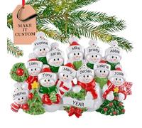 Personalised Large Family of 12 Ornament 2025 - Fast & Free 24h Customisation - Christmas Ornaments for Tree - Custom Gift Wrapped Snowman Keepsake for Twelve Persons