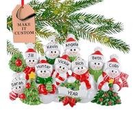 Personalised Large Family of 9 Ornament 2025 - Fast & Free 24h Customisation - Christmas Ornaments for Tree - Custom Gift Wrapped Snowman Keepsake for Nine Persons