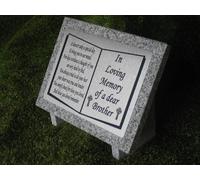 Personalised Large Grey Granite Memorial Grave Plaque