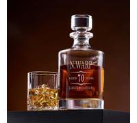Personalised Large Round Birthday Vintage Glass Whiskey Decanter Gift