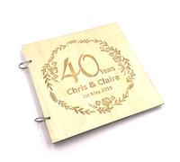 Personalised Large Wooden 40th Anniversary Scrapbook Photo Album Keepsake