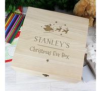 Personalised Large Wooden Christmas Eve Box ~ Fill this Personalised Wooden Christmas Eve Box with treats and surprises to keep the little ones entertained this Christmas Eve.