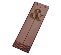 Personalised Leather Bookmark Set with Ampersand & Initials Laser Cut Handmade Gift Birthday Christmas Anniversary (Tan)