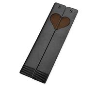Personalised Leather Bookmark Set with Heart & Initials Laser Cut Handmade Gift Birthday Christmas Anniversary (Black)