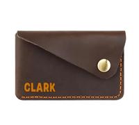 Personalised Leather Card Holder, Personalised Small Coin Purse for Women - Custom Engraved Vintage Leather Wallet, Handmade Minimalist Gift for Her Mum Sister (Coffee)